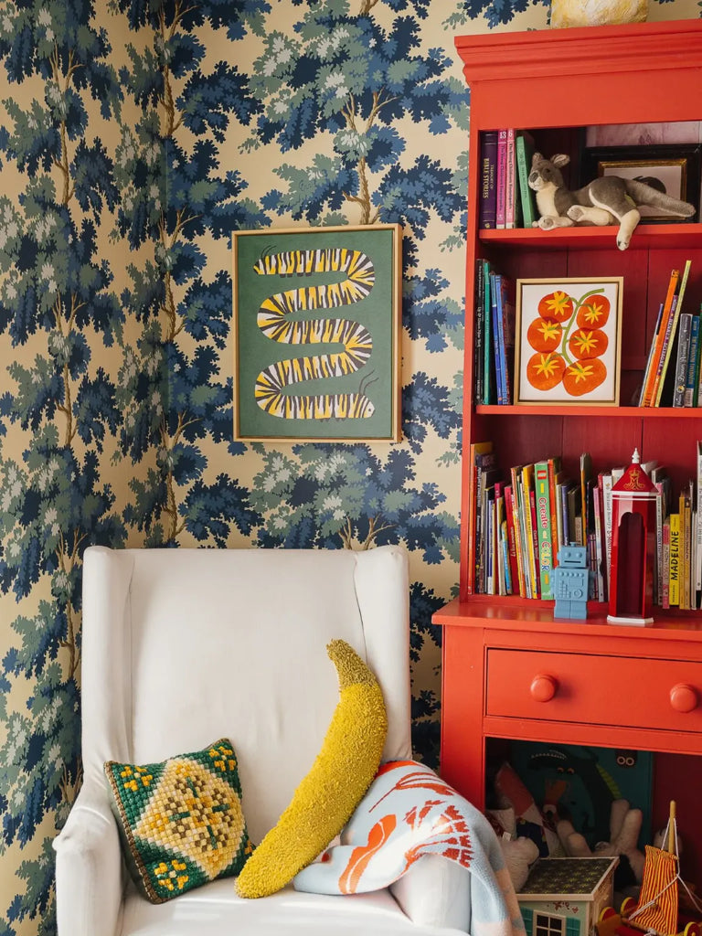 Licensed Artwork, Tilly’s Tomatoes, Featured in a Beautiful Maximalist Children’s Room