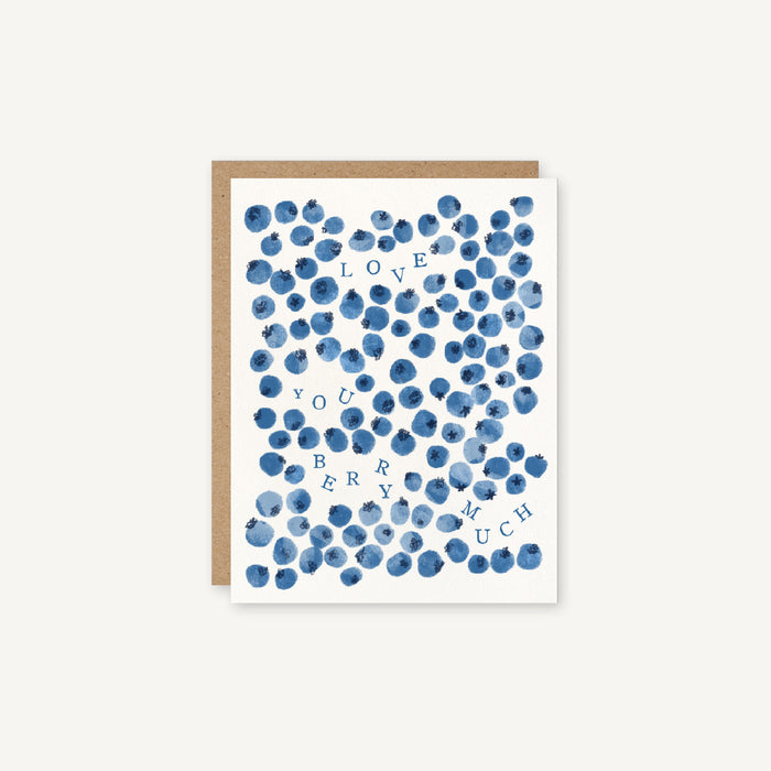 Love You Berry Much - Blueberries Love & Friendship Card