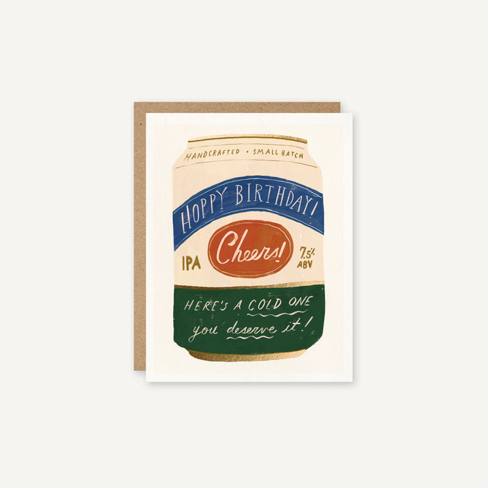 Hoppy Birthday - Hand Illustrated Beer & IPA Birthday Card for Him