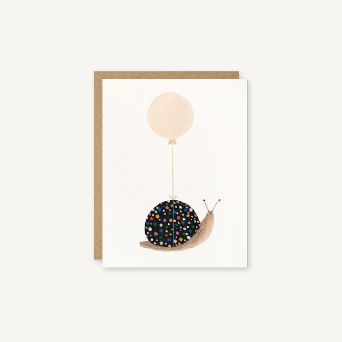 Snail & Balloon - Birthday, Congratulations & Belated Celebration Card
