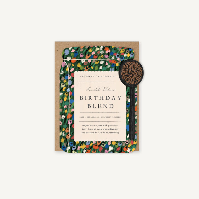 Birthday Blend - Bag of House Made Roasted Whole Bean Coffee Celebration Card