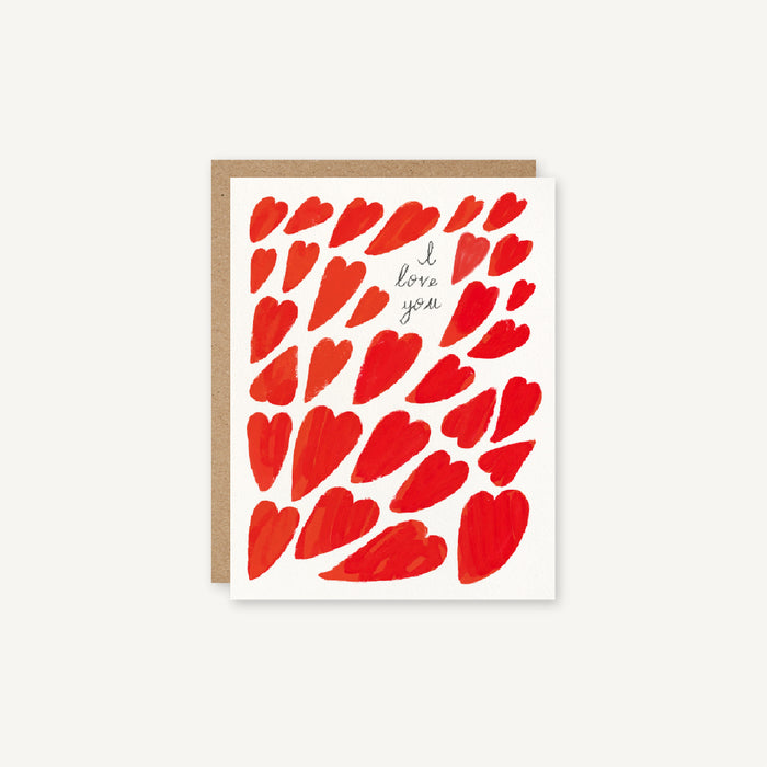 I Love You Hearts - Red Hearts Love, Family & Friendship Card
